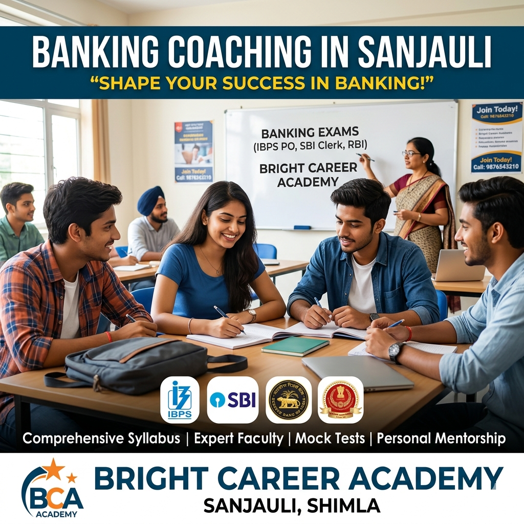 Best bank coaching in Solan
Bright Carrer academy
IPBS&SBI examination
